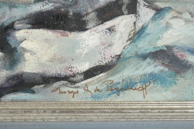 Painting On Wood 20th Century Of A Bouquet Of Flowers In Front Of A Mirror photo 1781.88