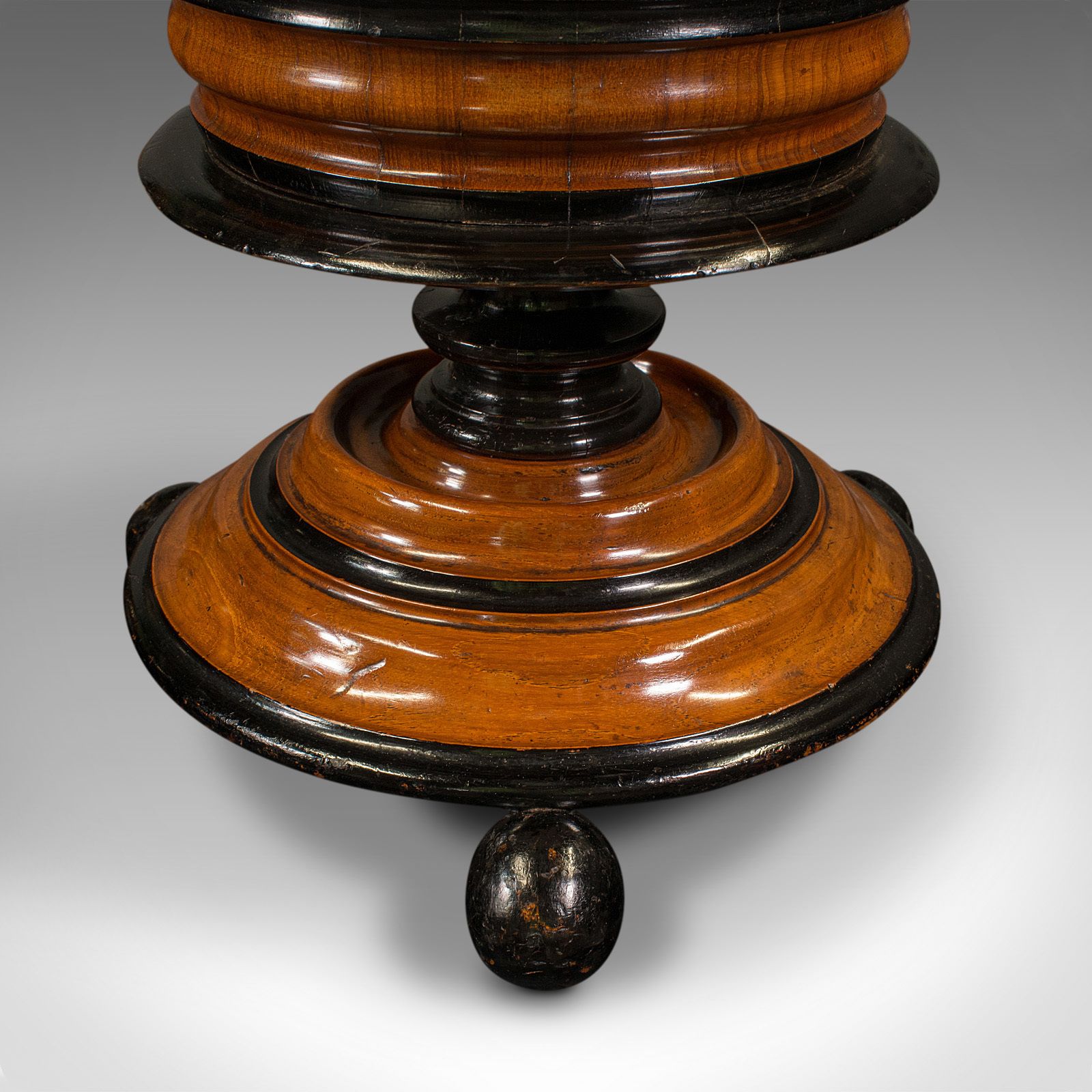 photo furniture Antique Fireside Store, Dutch, Walnut, Jardiniere, Log Bin, C.1900