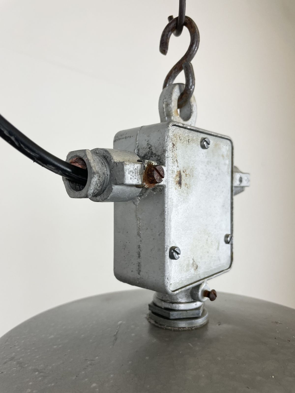 Industrial Polish Factory Pendant Lamp From Mesko, 1970s, 2x photo vintage