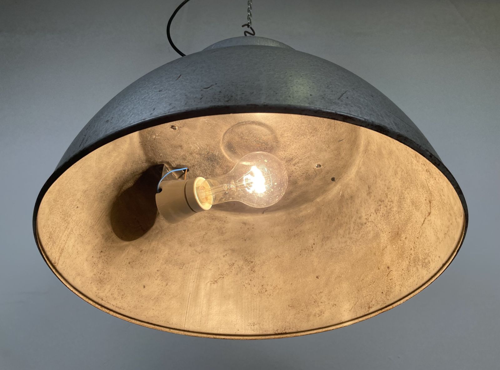photo vinterior Industrial Polish Factory Pendant Lamp From Mesko, 1970s, 2x