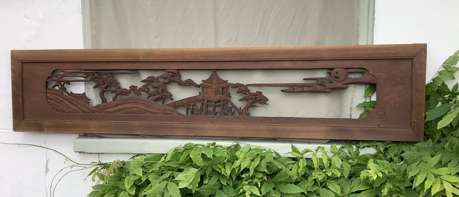 Antique Japanese Carved Wooden Ranma