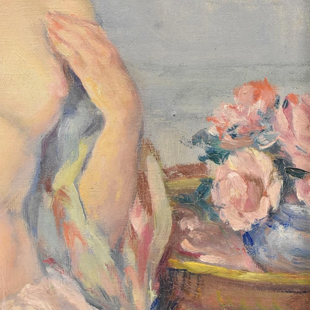 Nude Oil Painting, Nude Woman, Oil On Canvas, XX Century. (Qn357) photo vintage