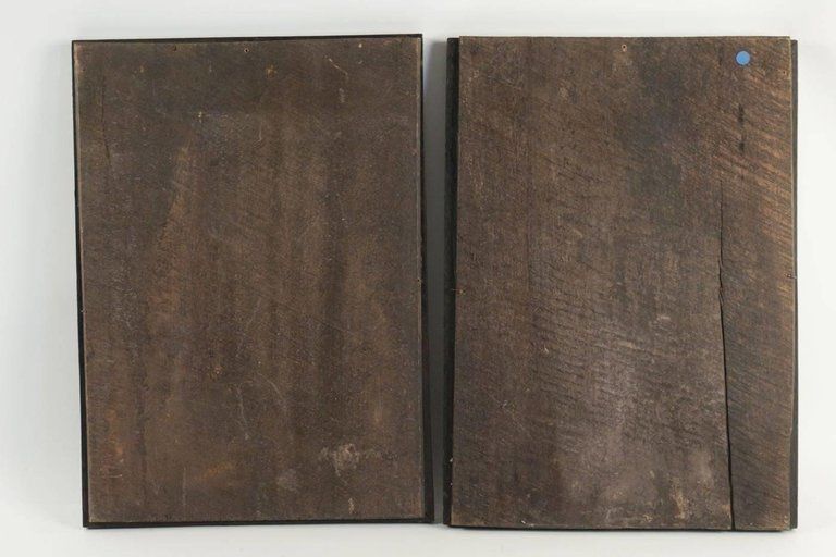 Art Pair Of 19th Century Asian Painting Under Glass Of Superior Quality photo