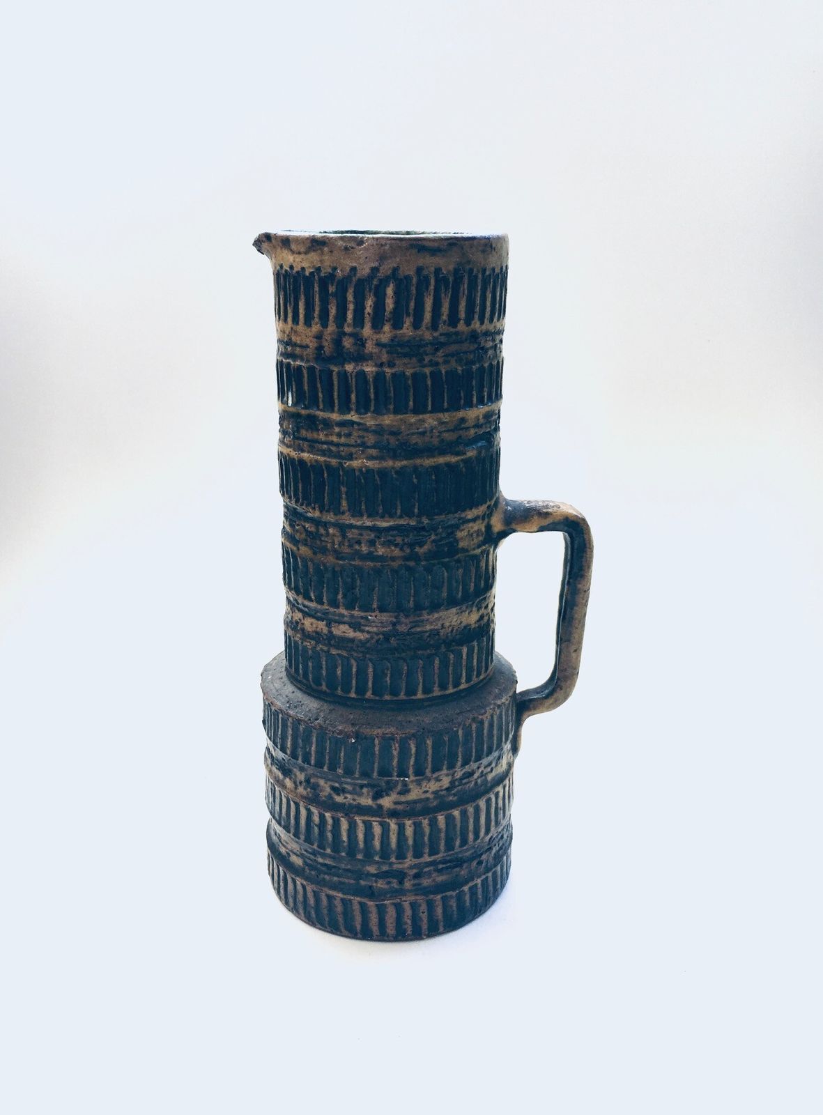 Vintage Spara Schamotte Keramik Studio Art Pottery Vaas, West Duitsland, Ca. Jaren 1960