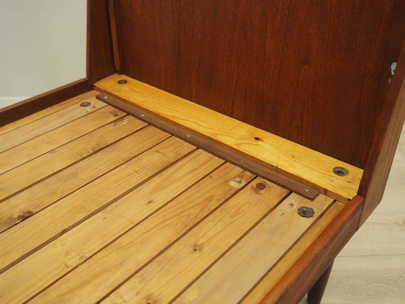 Furniture Teak Bed, Danish Design, 1970s, Manufactured In Denmark photo
