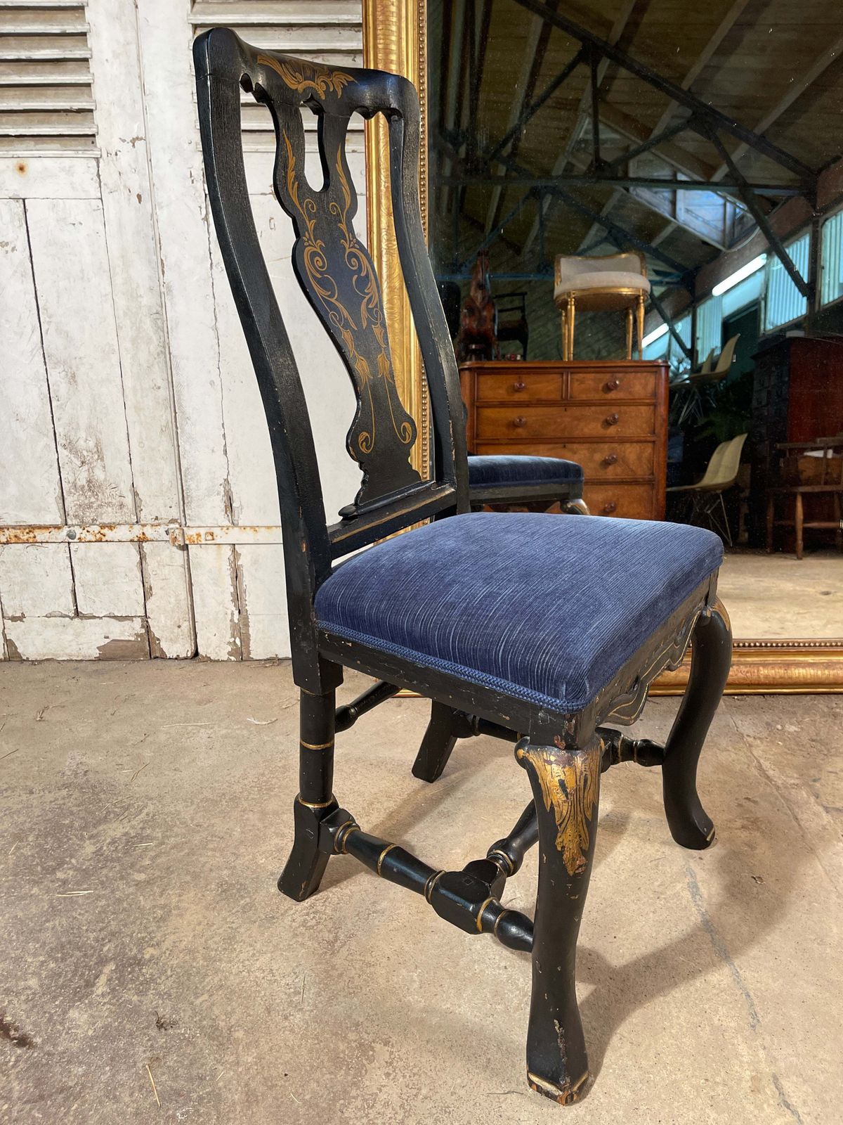 Rare Early Antique Queen Anne Jappened Side Chair Circa 1710 photo vinterior