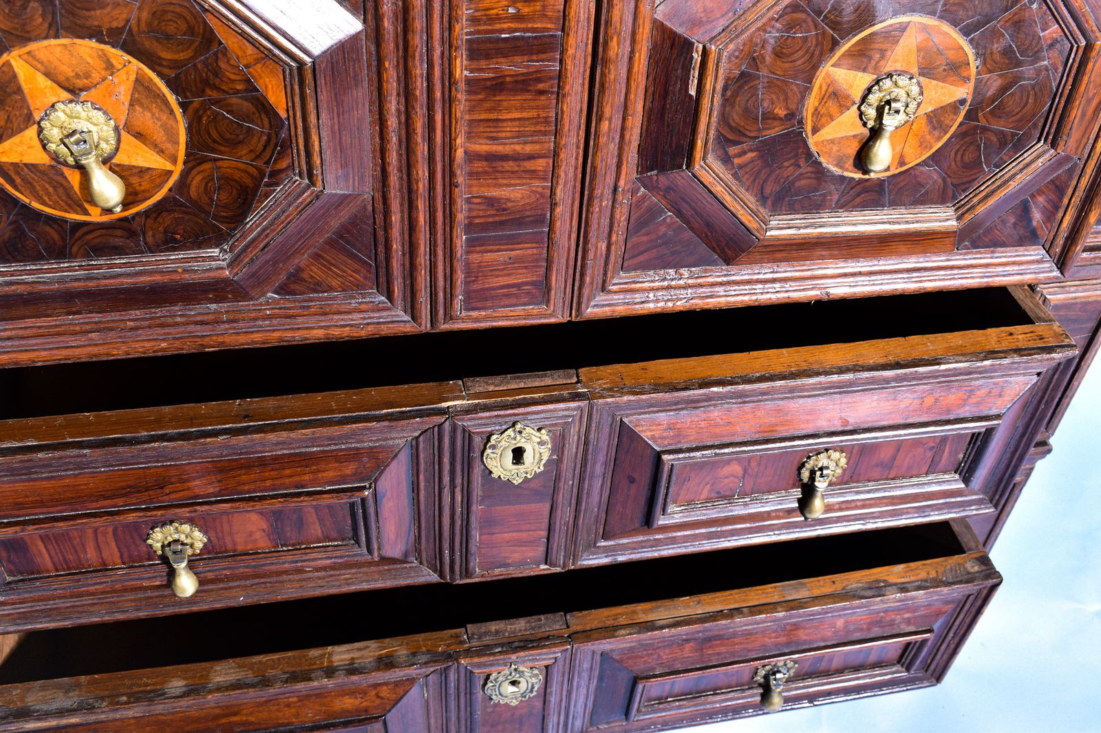 Fine & Rare Charles II Oyster Veneered Two Part Chest Of Drawers photo 2995.0