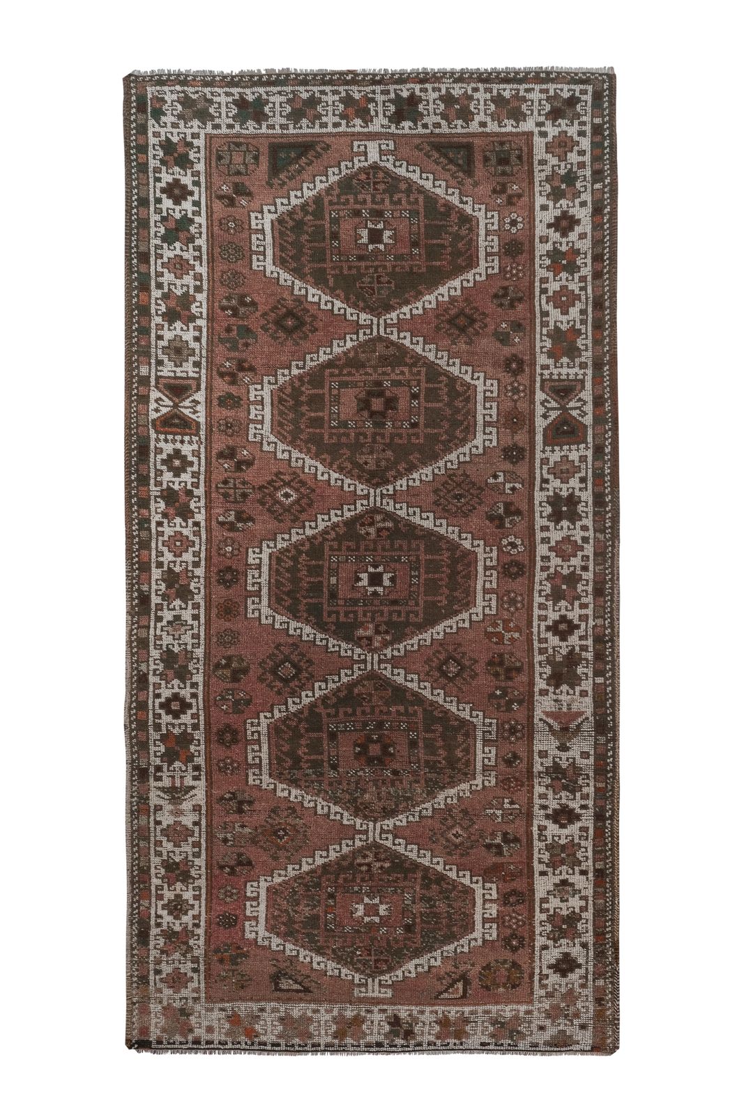 Kurdish Hand Knotted Distressed Tribal Runner 4'4'' X 8'7''