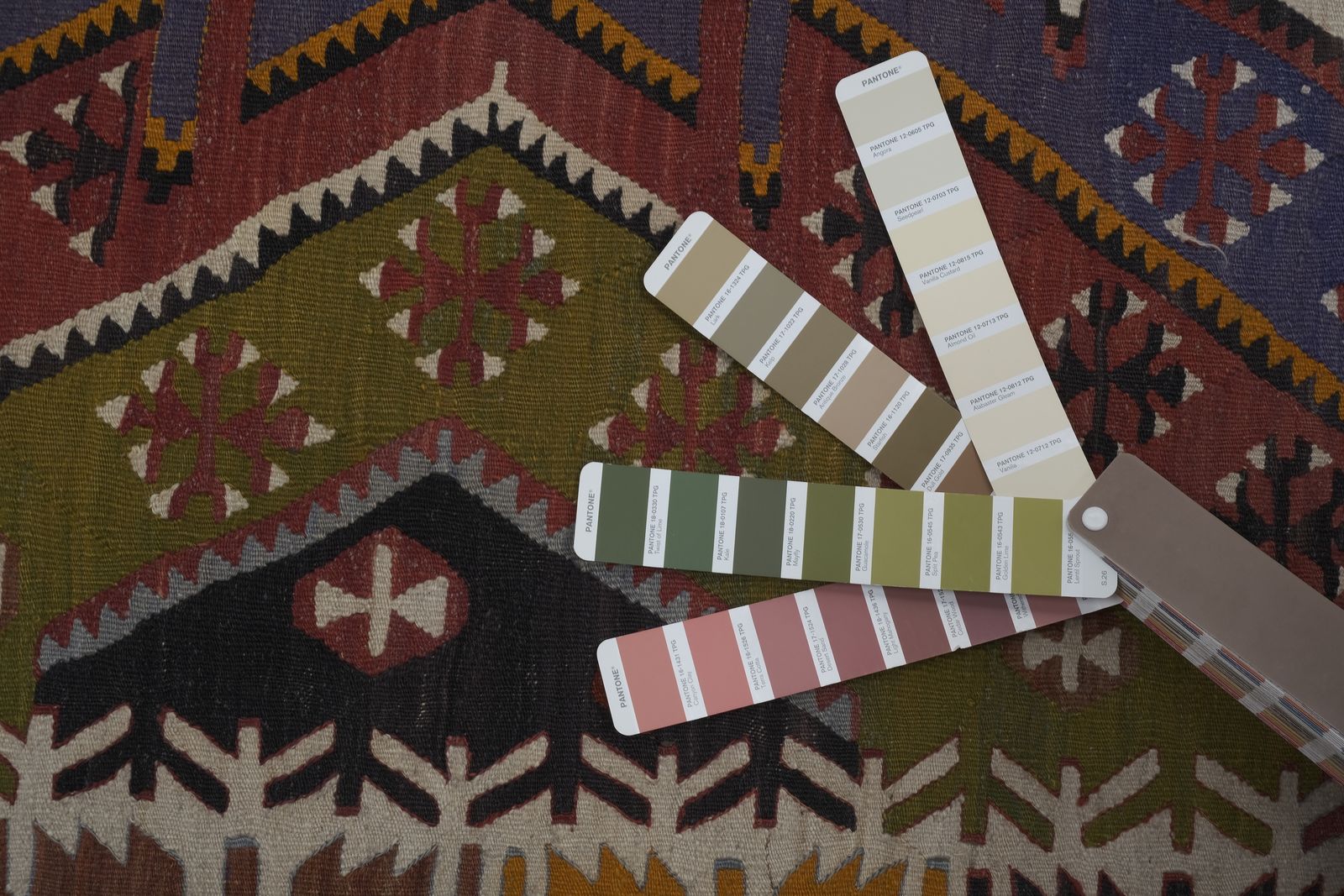 Vintage Pastel Geometric Kilim Rug 4'11'' X 11'11'' photo 717.0