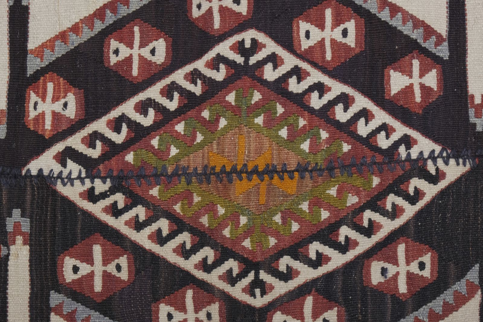 Vintage Pastel Geometric Kilim Rug 4'11'' X 11'11'' photo vintage