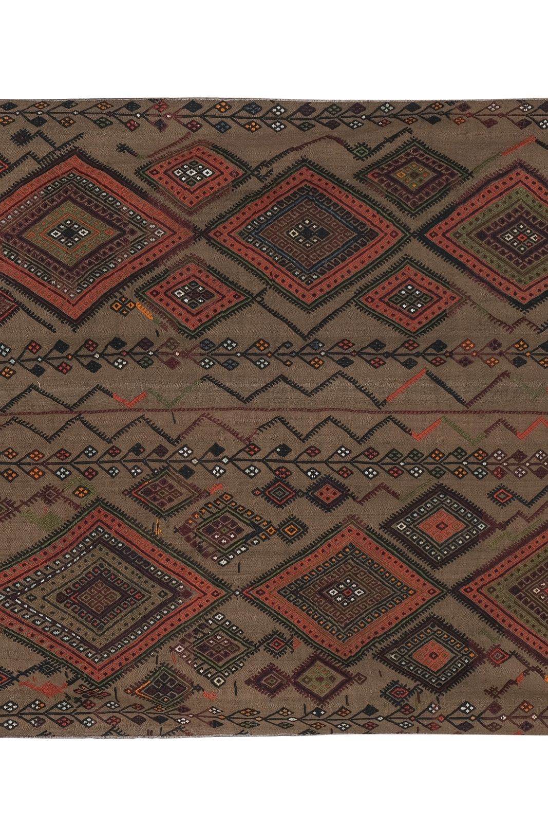 photo furniture 1980s Vintage Turkish Kilim Flat Weave Area Rug 5'3'' X 6'1''
