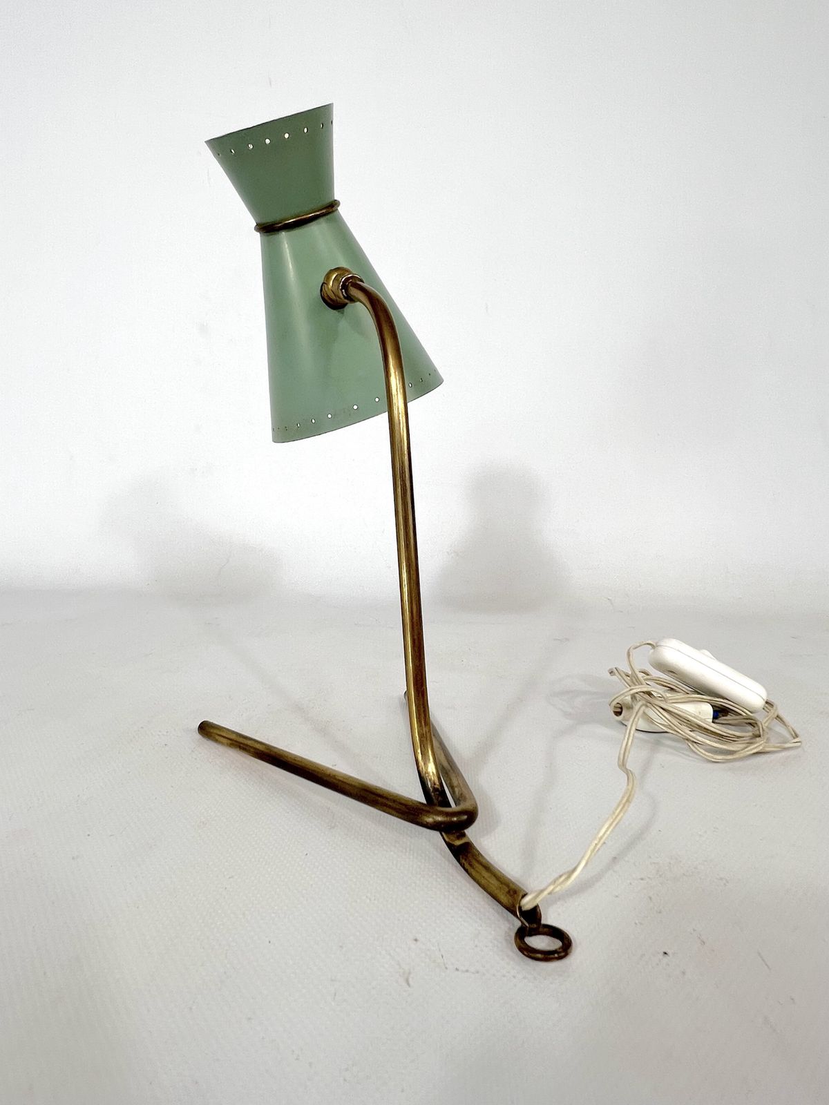 photo for sale Mid Century Stilnovo Brass Orientable Table Or Wall Lamp From 50s