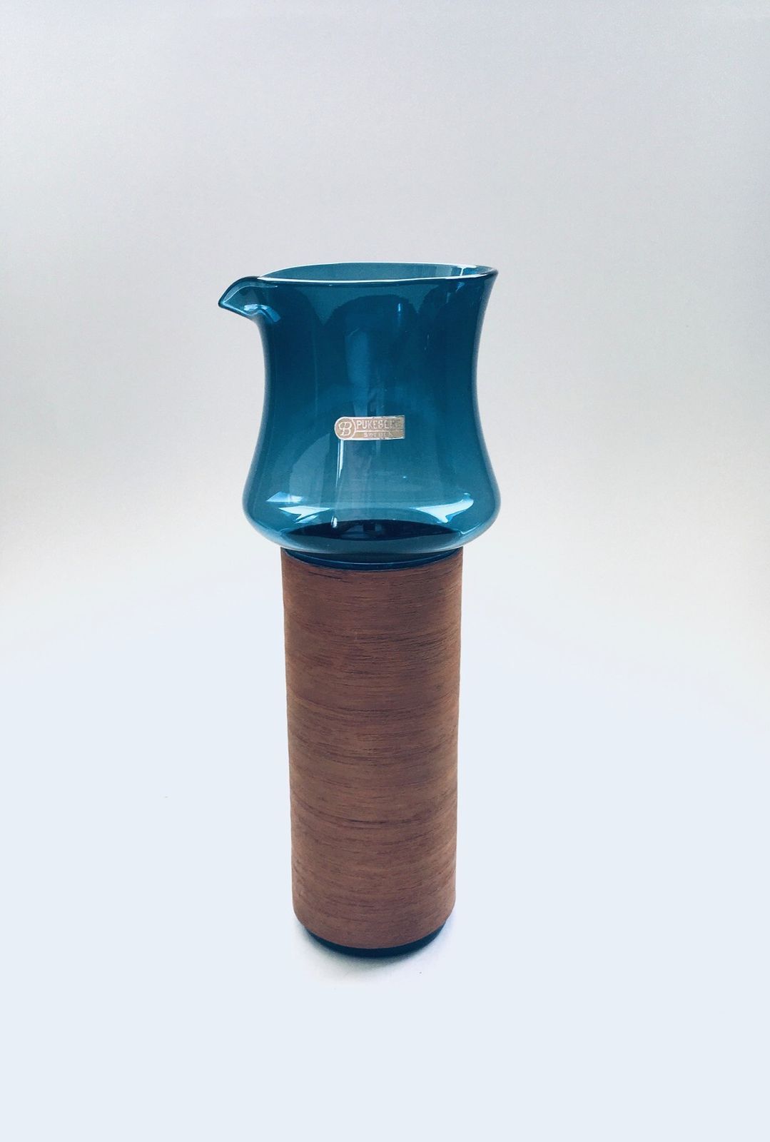 Midcentury Modern Scandinavian Design Glass Decanter By Pukeberg Sweden 1960's photo furniture