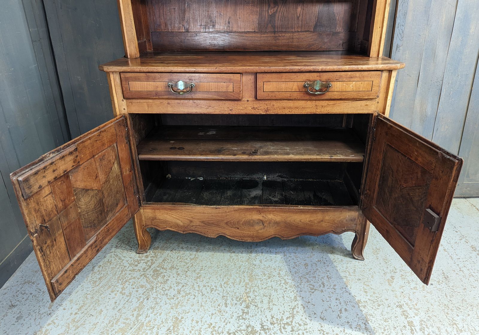 Antique Cherry Wood Inlaid French Dresser Cabinet photo Furniture
