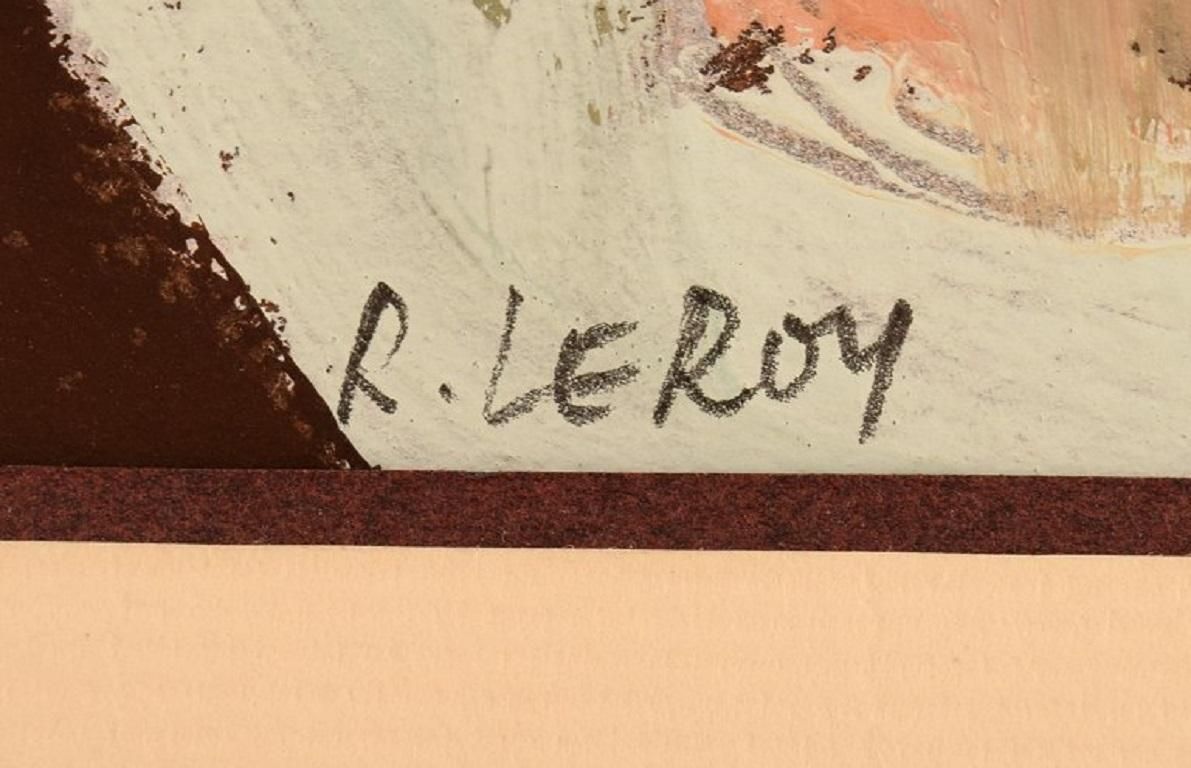 René Leroy, French Artist, Pastel On Paper, 1980s photo for sale