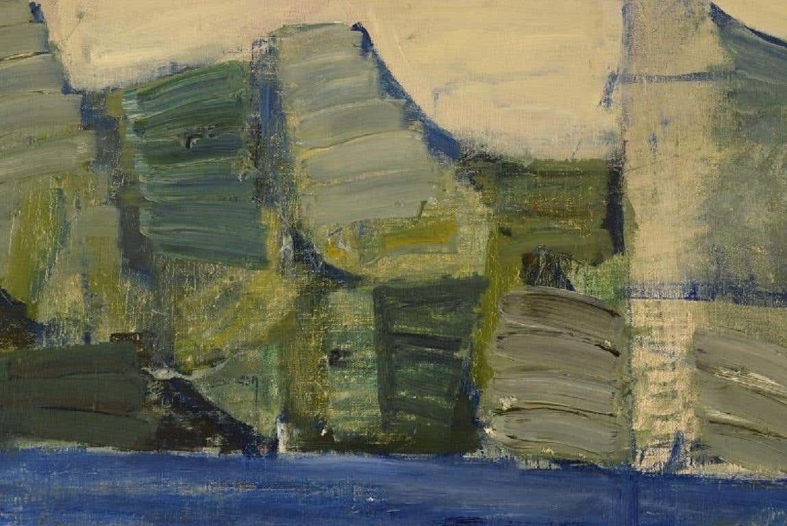 Olle Agnell, Sweden, Oil On Canvas, Modernist Landscape, 1960s photo 810.0