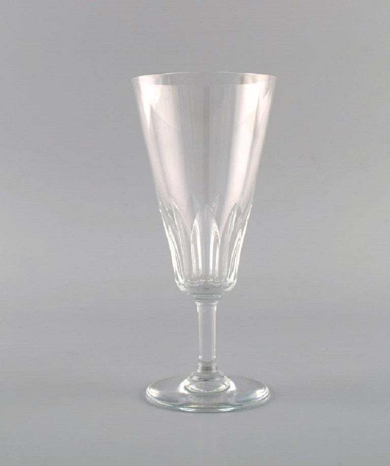 Baccarat, France, 10 Art Deco Champagne Flutes In Clear Crystal Glass photo furniture