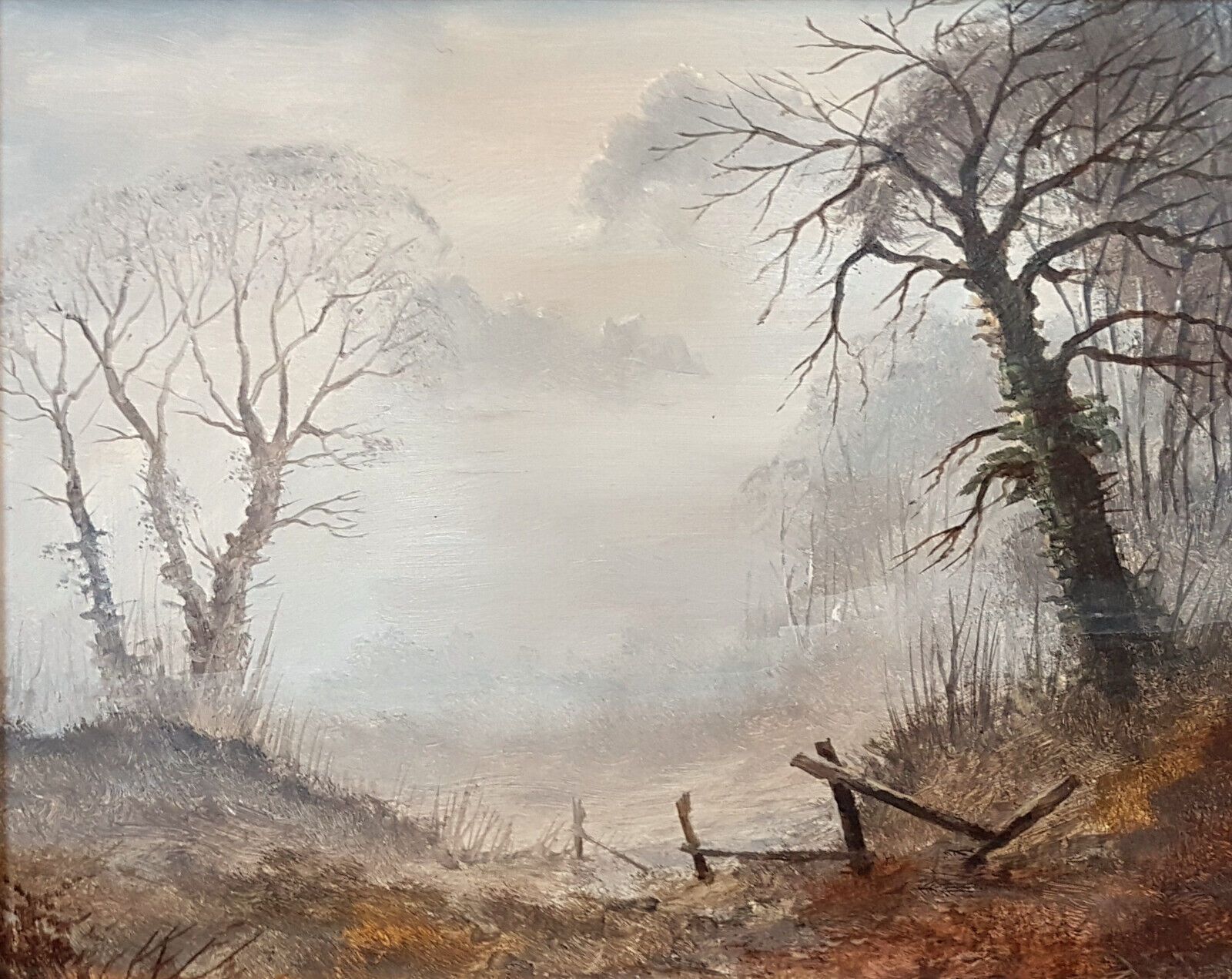 Oil Painting In The Manner Of Kevin Curtis. Untitled, Autumnal Landscape. photo furniture