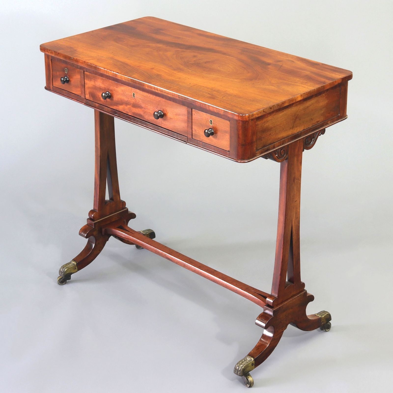 Regency Curl Mahogany Small Ladies Writing Desk C1820