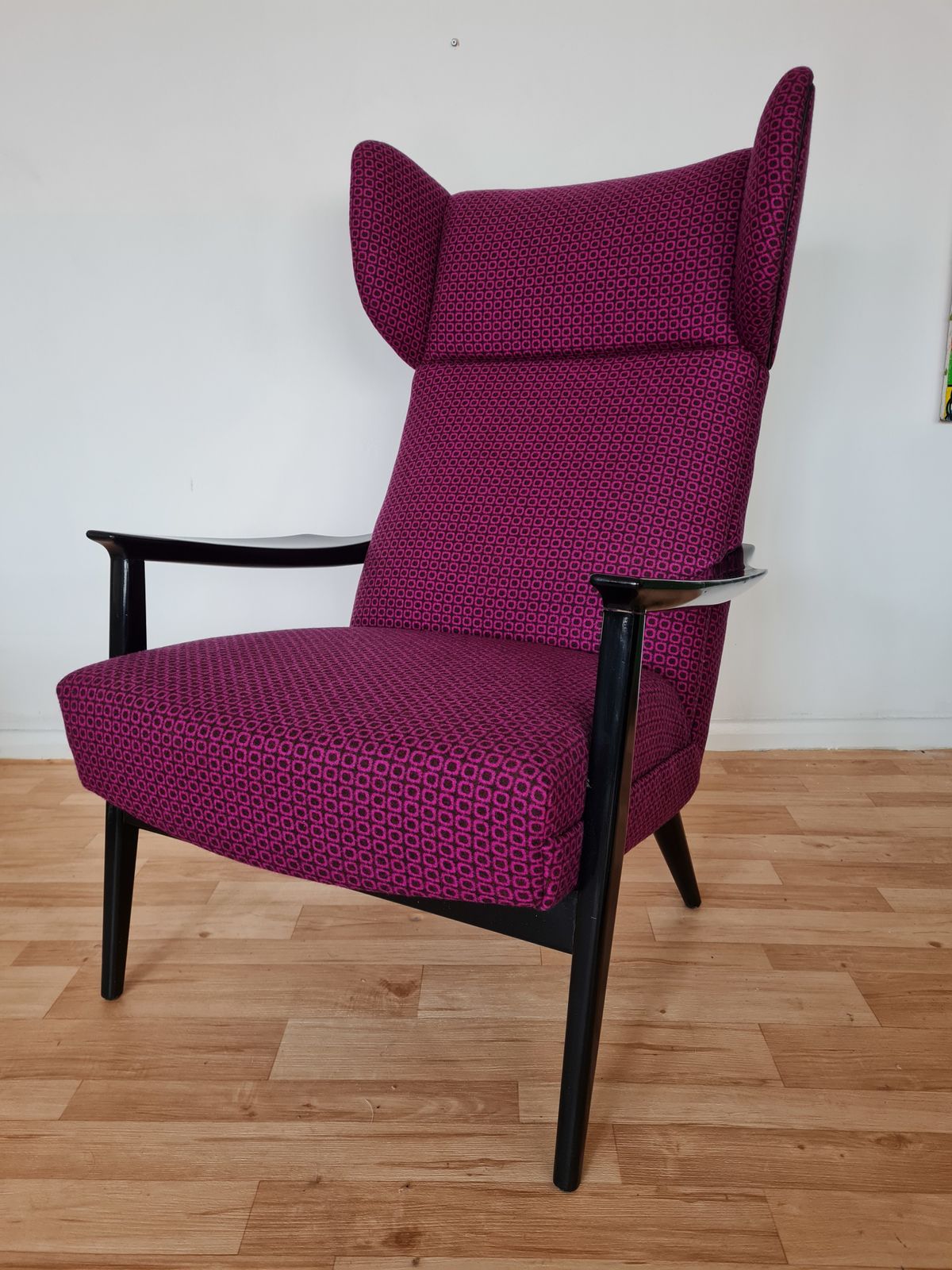 Unique Midcentury Wing Chair, 1970s photo for sale
