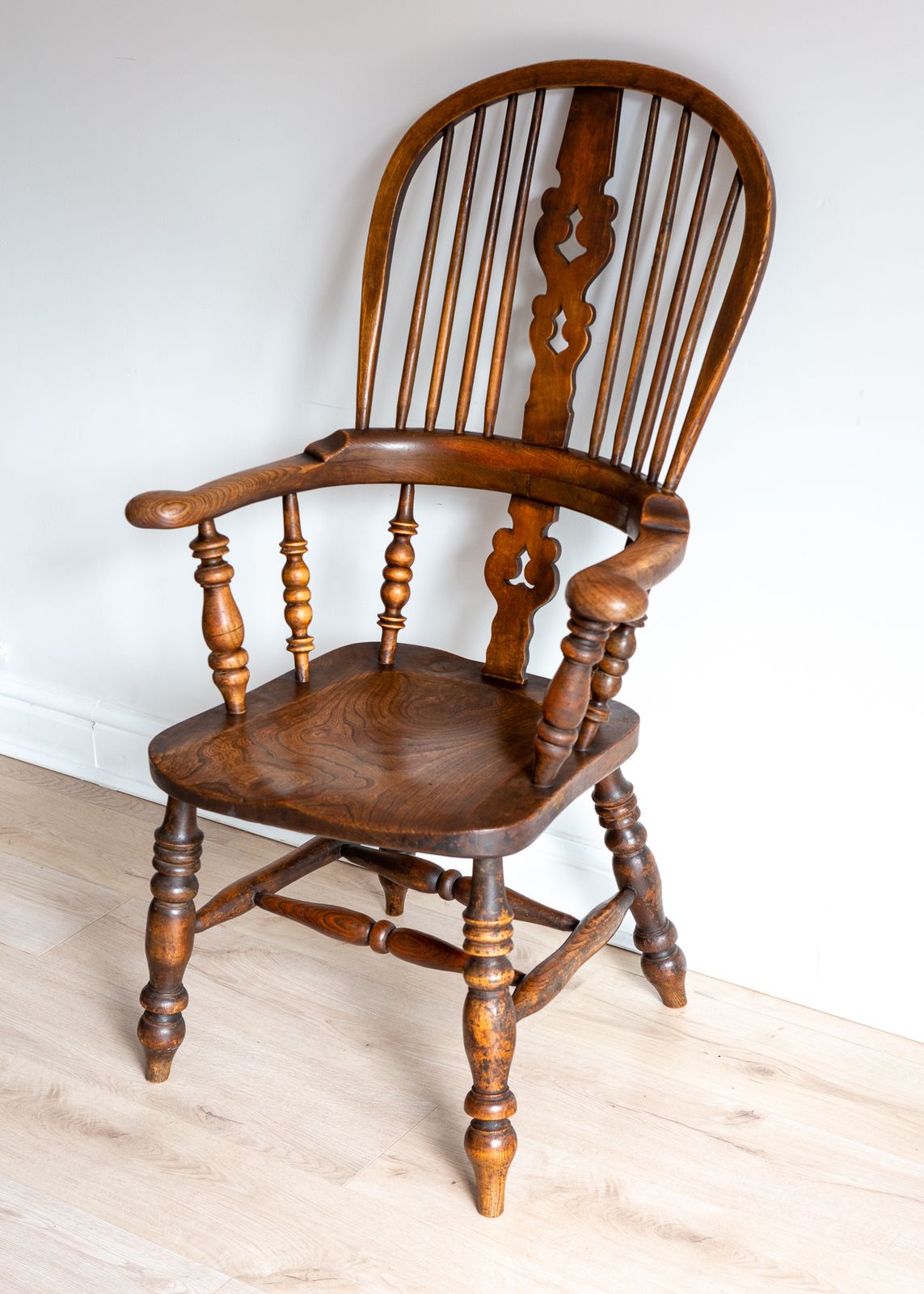 Unique 19th Century Stamp Marked Broad Arm Antique Yorkshire Windsor Chair photo buy