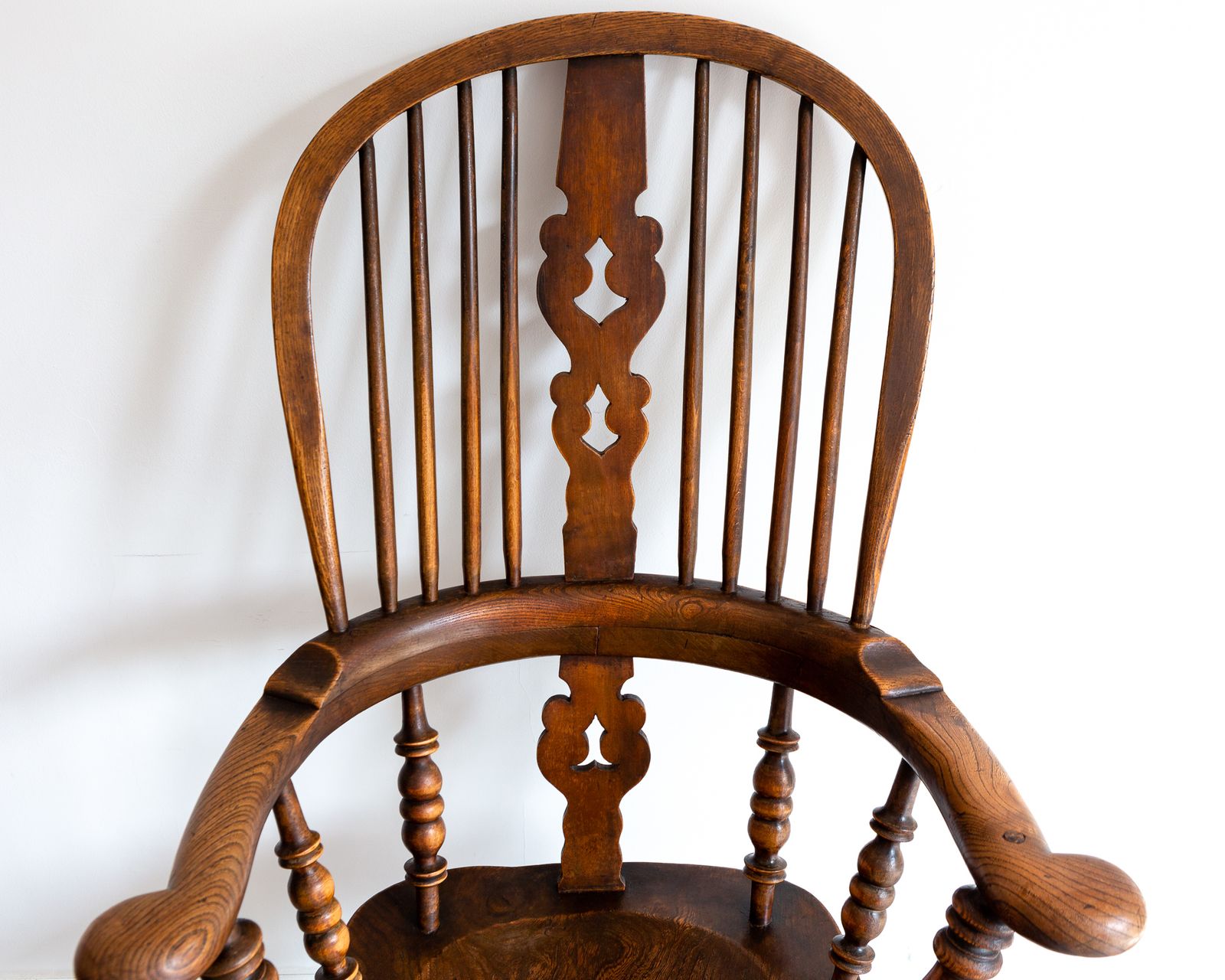 photo buy Unique 19th Century Stamp Marked Broad Arm Antique Yorkshire Windsor Chair