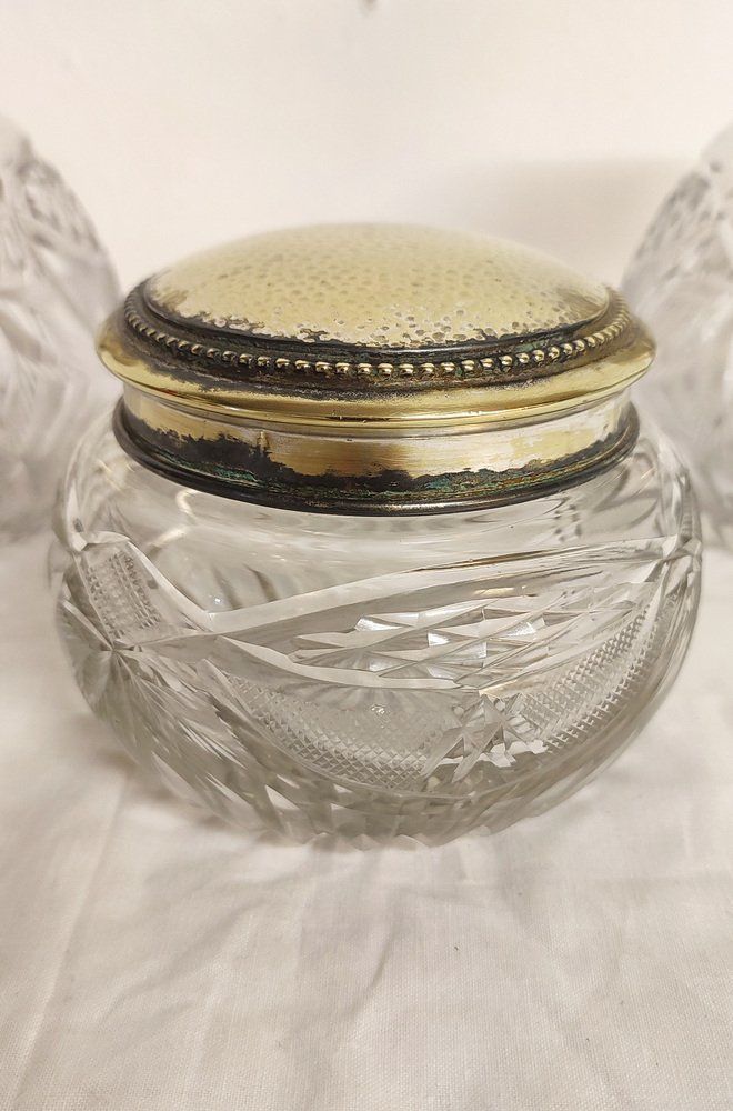 French Cut Glass Toilet Set, 1940s, Set Of 3 photo 310.0