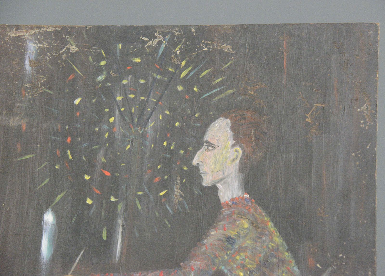 Modernist Oil On Board Paintings Circa 1940s photo Art