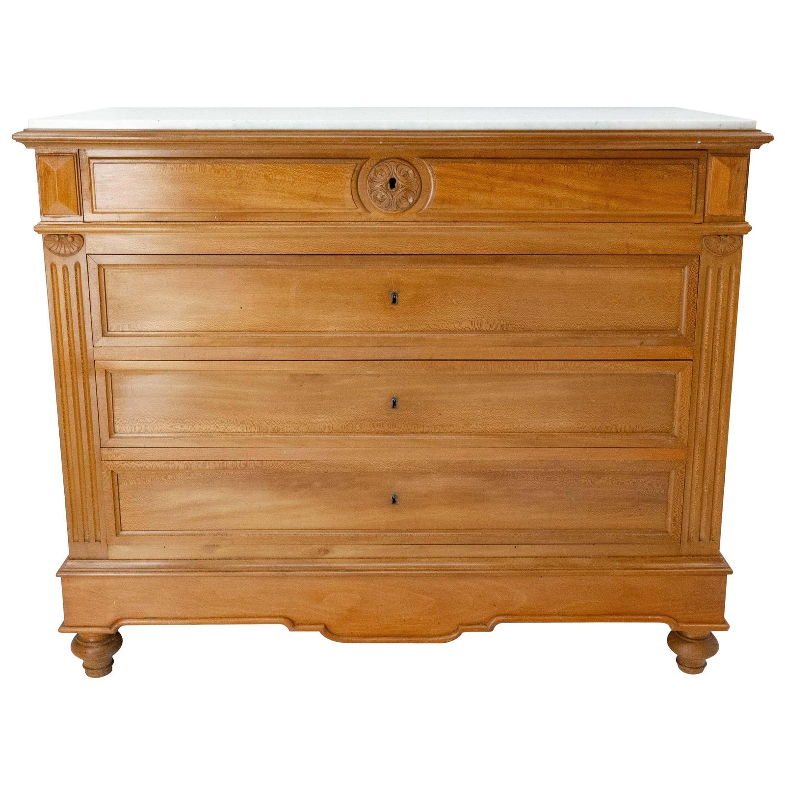Commode Louis-Philippe, plateau en marbre, XIXe siècle