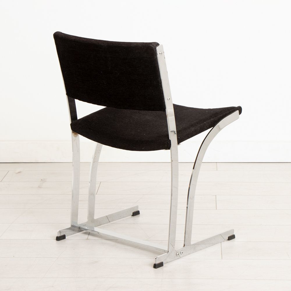 Midcentury Merrow Associates Chrome Dining Chairs By Richard Young C.1970 photo 1200.0