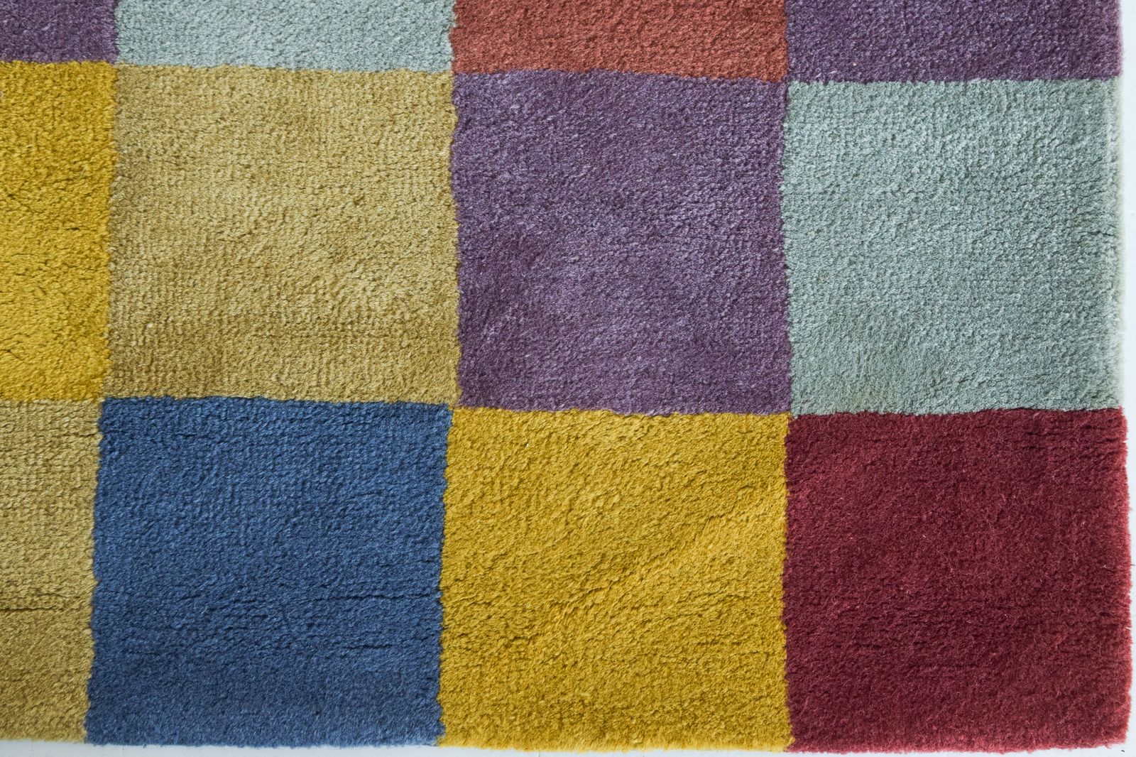 Colourful Chequered Handwoven Rug photo vintage