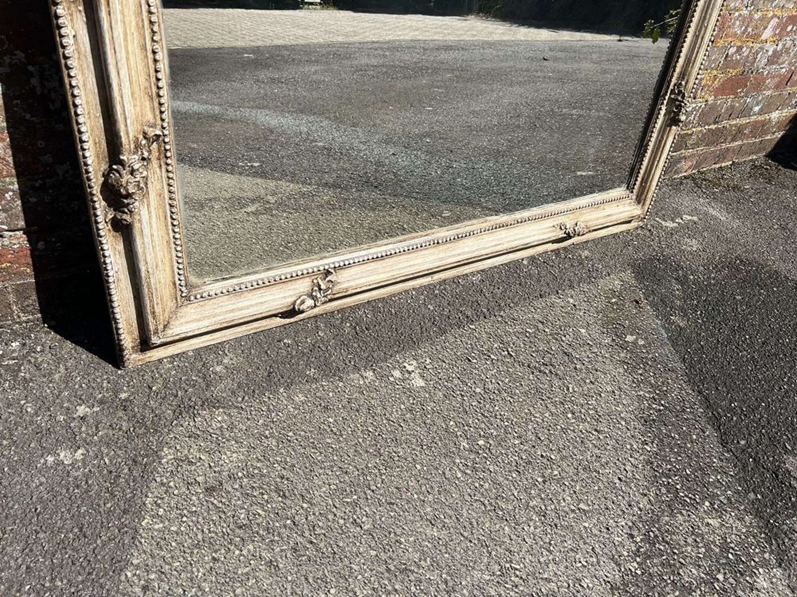 A Fabulous Large Antique French 19th C Arched Top Painted Mirror. photo Home Decor