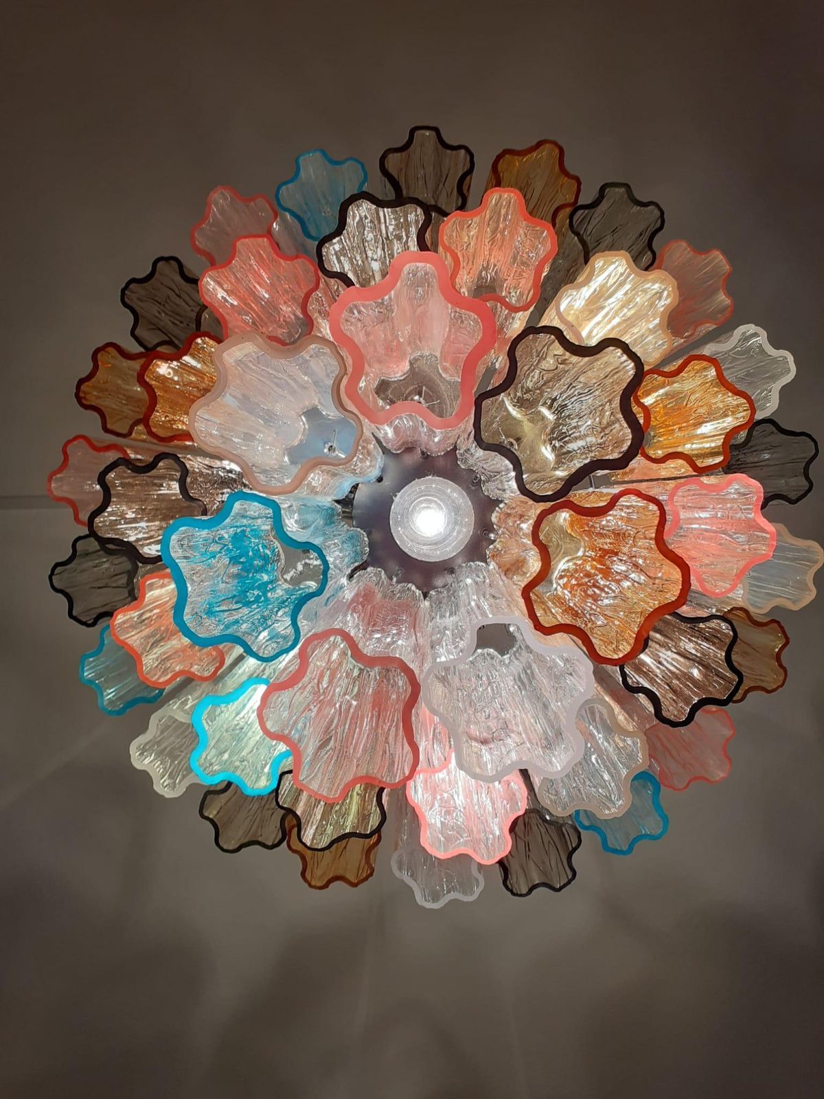 Contemporary Murano Glass "Tronchi" Chandelier With A Chrome Metal Frame photo vinterior
