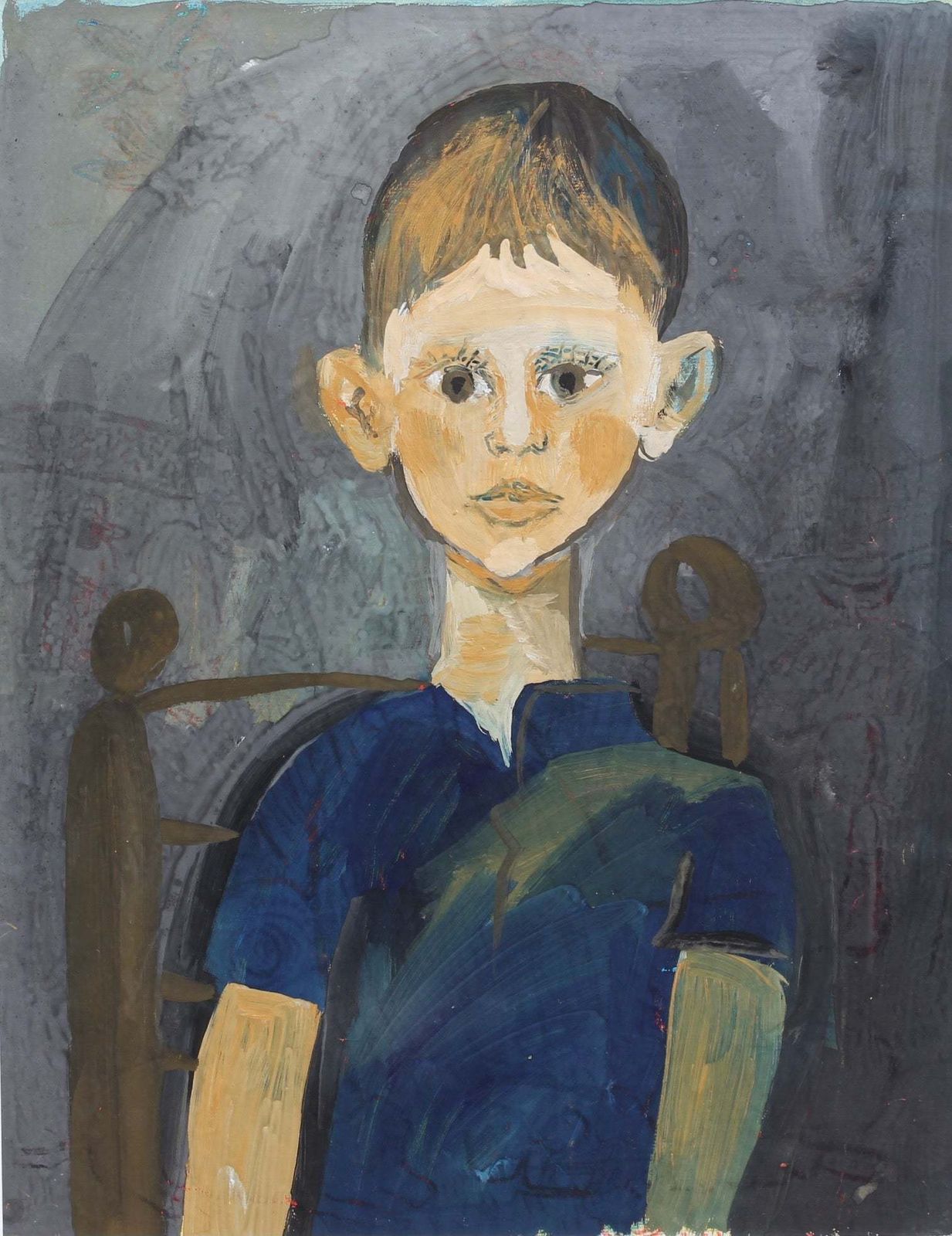 'Portrait Of Boy In A Chair' By Raymond Debiève (Circa 1960s) photo furniture