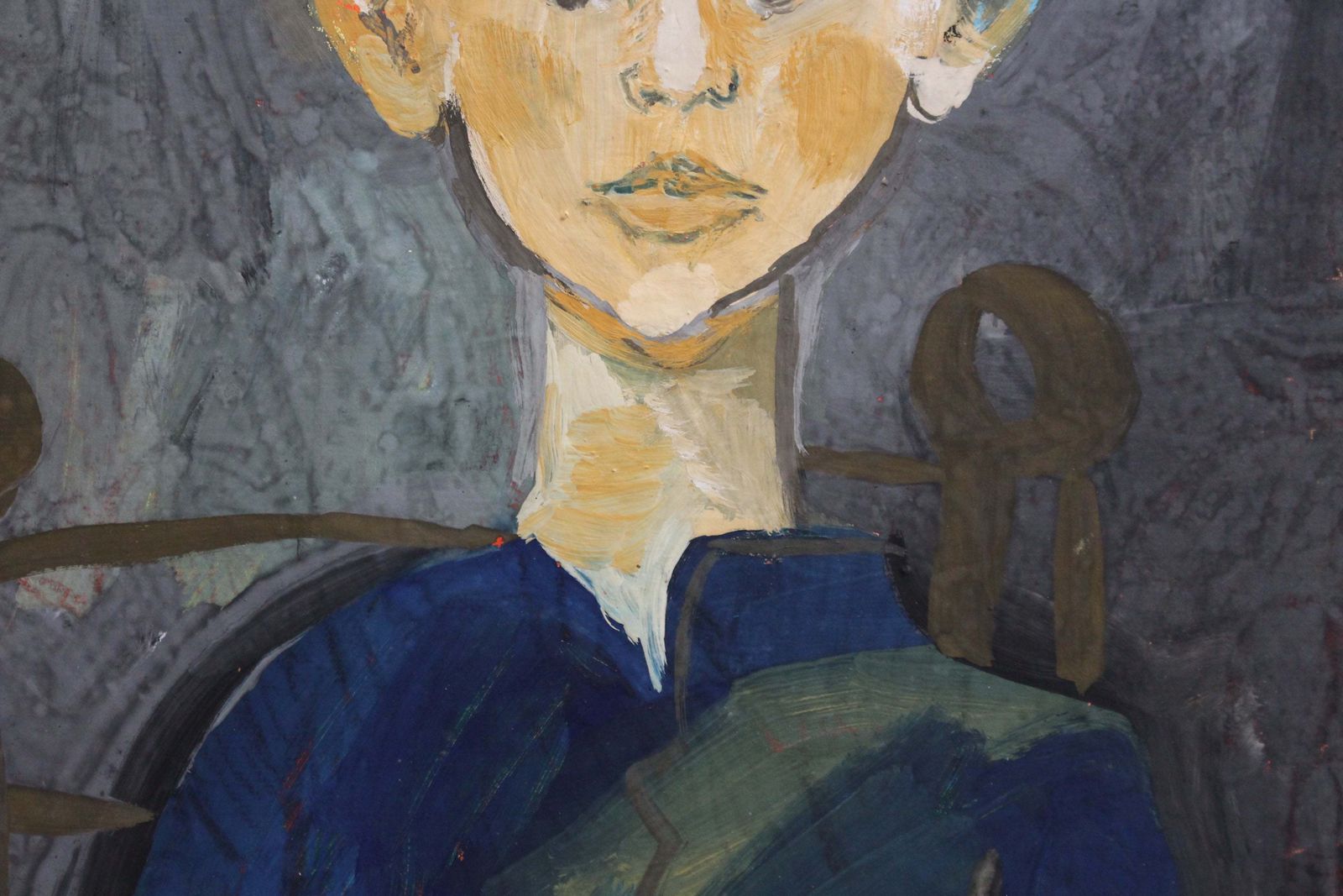 Art 'Portrait Of Boy In A Chair' By Raymond Debiève (Circa 1960s) photo