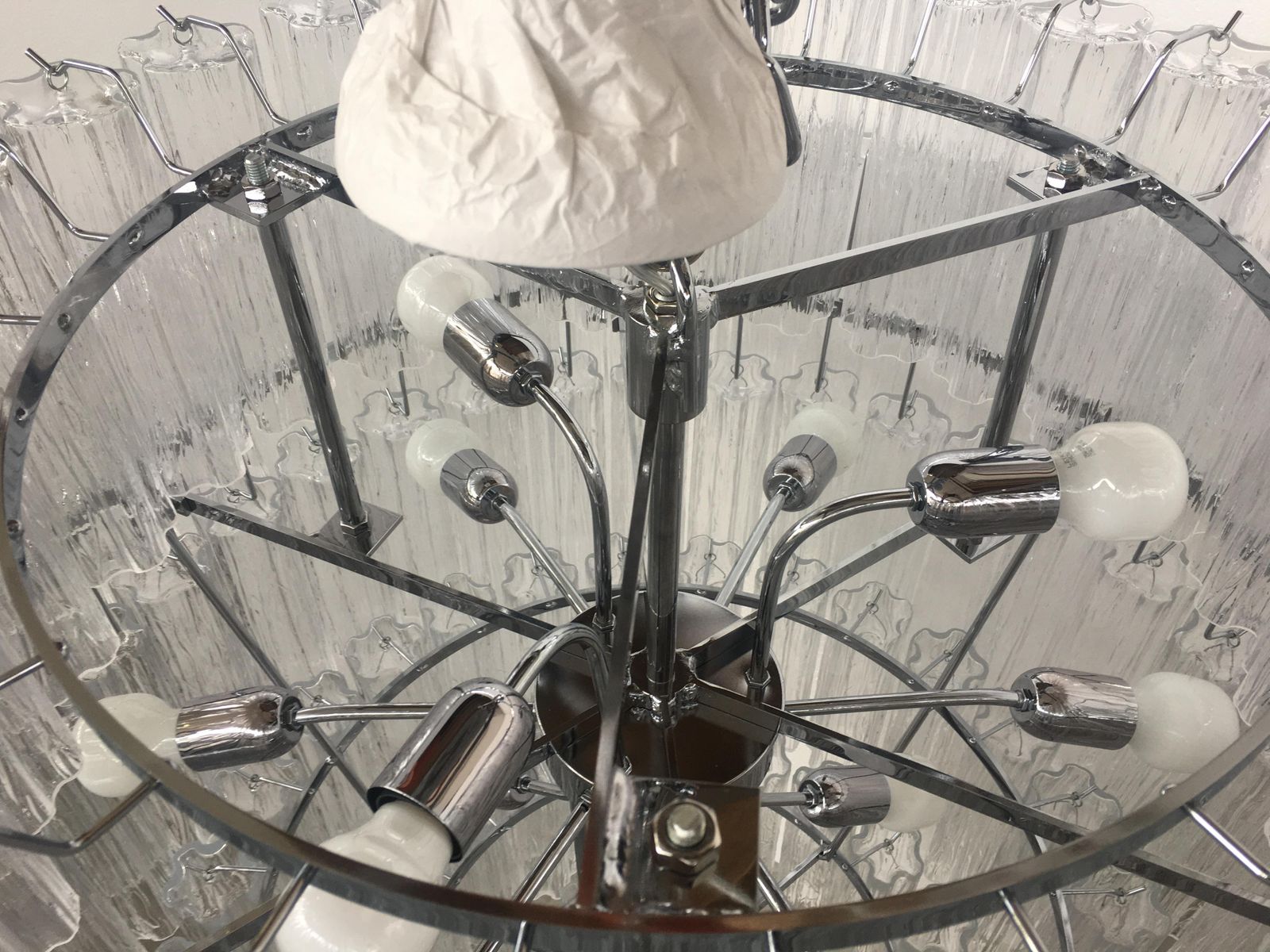 Custom Venini Style 6 Level Murano Glass Sputnik Chandelier photo for sale