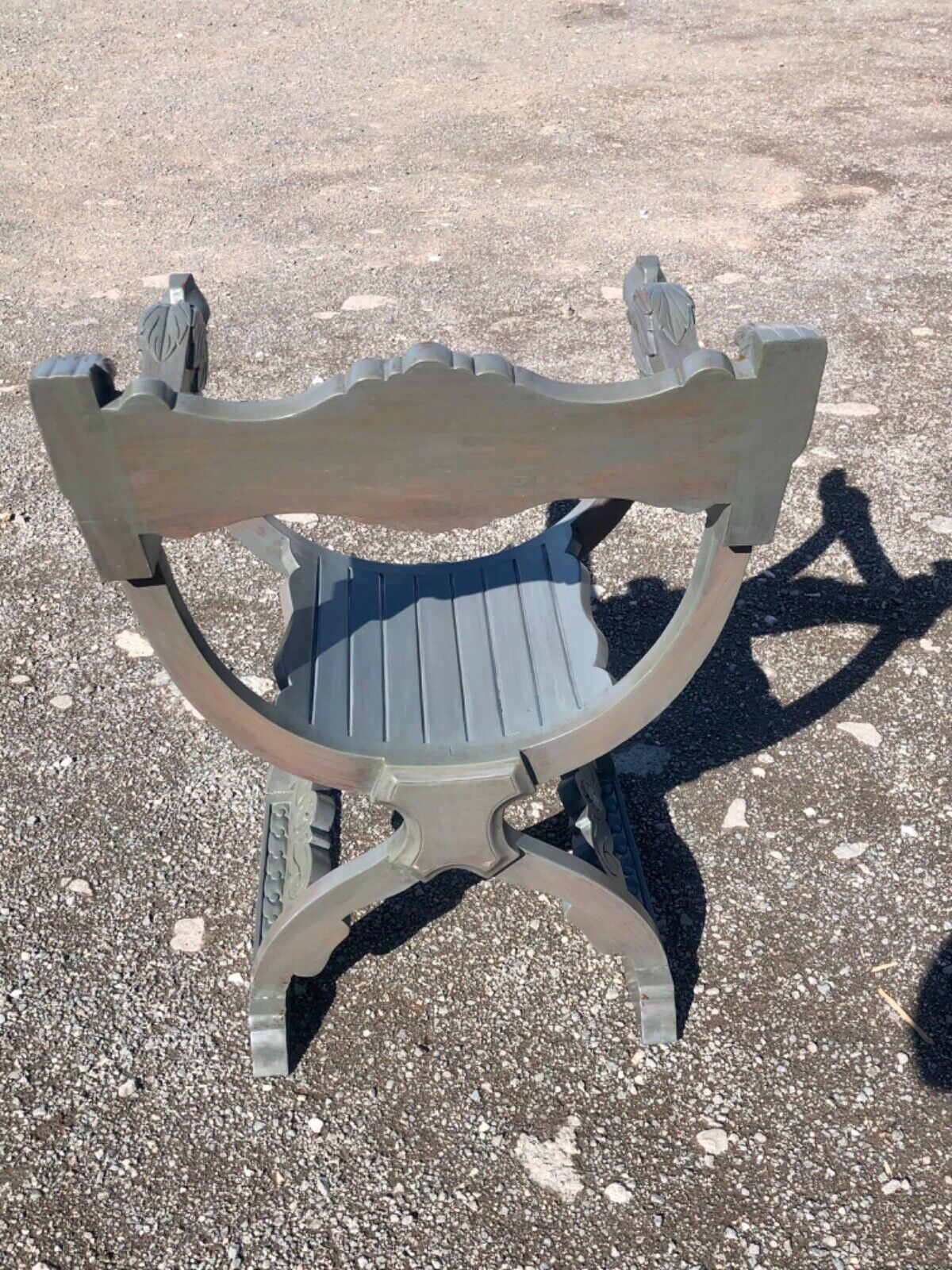Handsome Vintage Carved Hardwood Hall Chair photo furniture