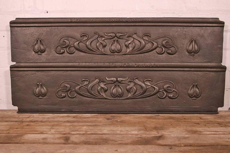 Pair Of Reclaimed Art Nouveau Cast Iron Stair Risers By St Pancras Iron Work Co. photo buy