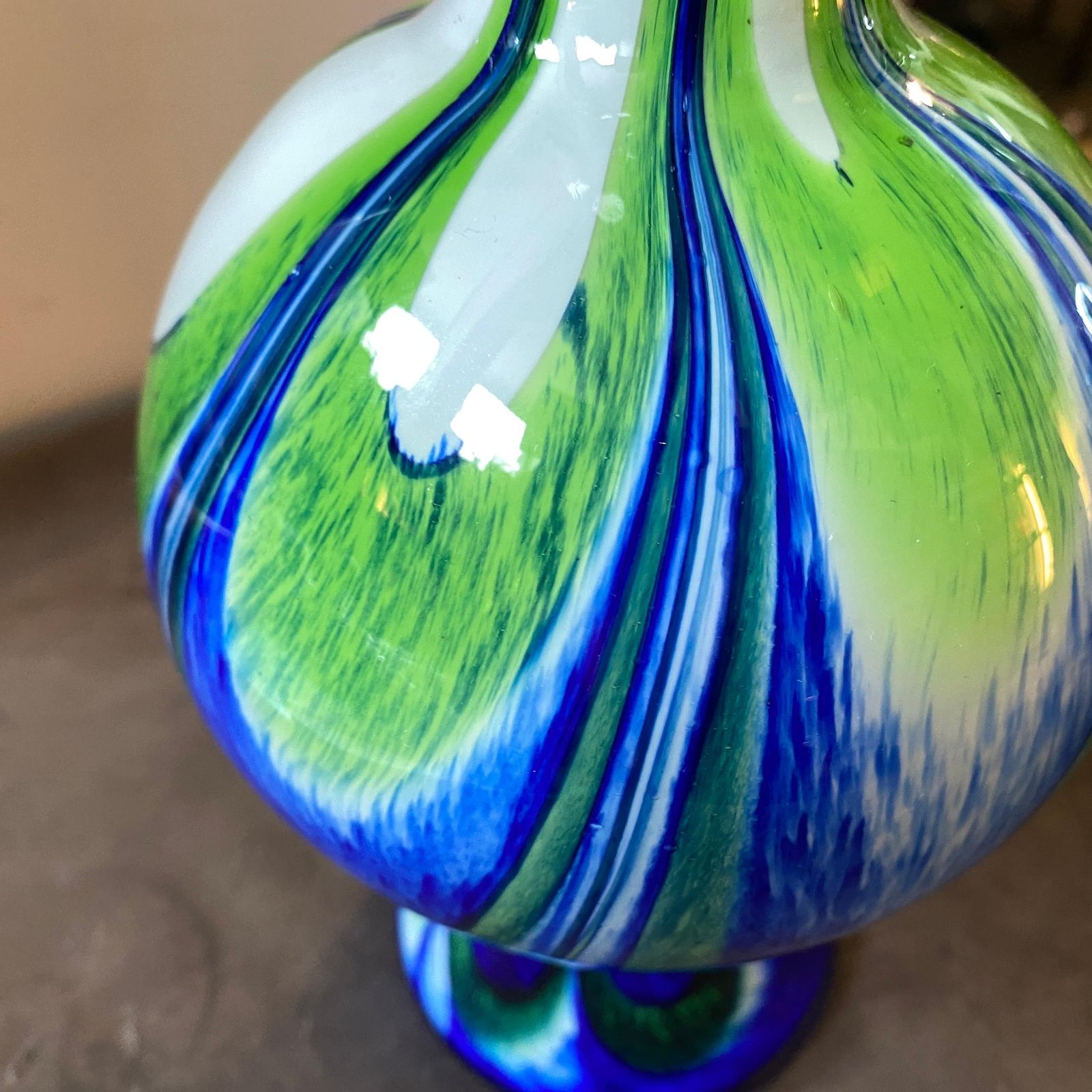 1970s Mid Century Modern Glass Italian Vase In The Style Of Carlo Moretti photo for sale