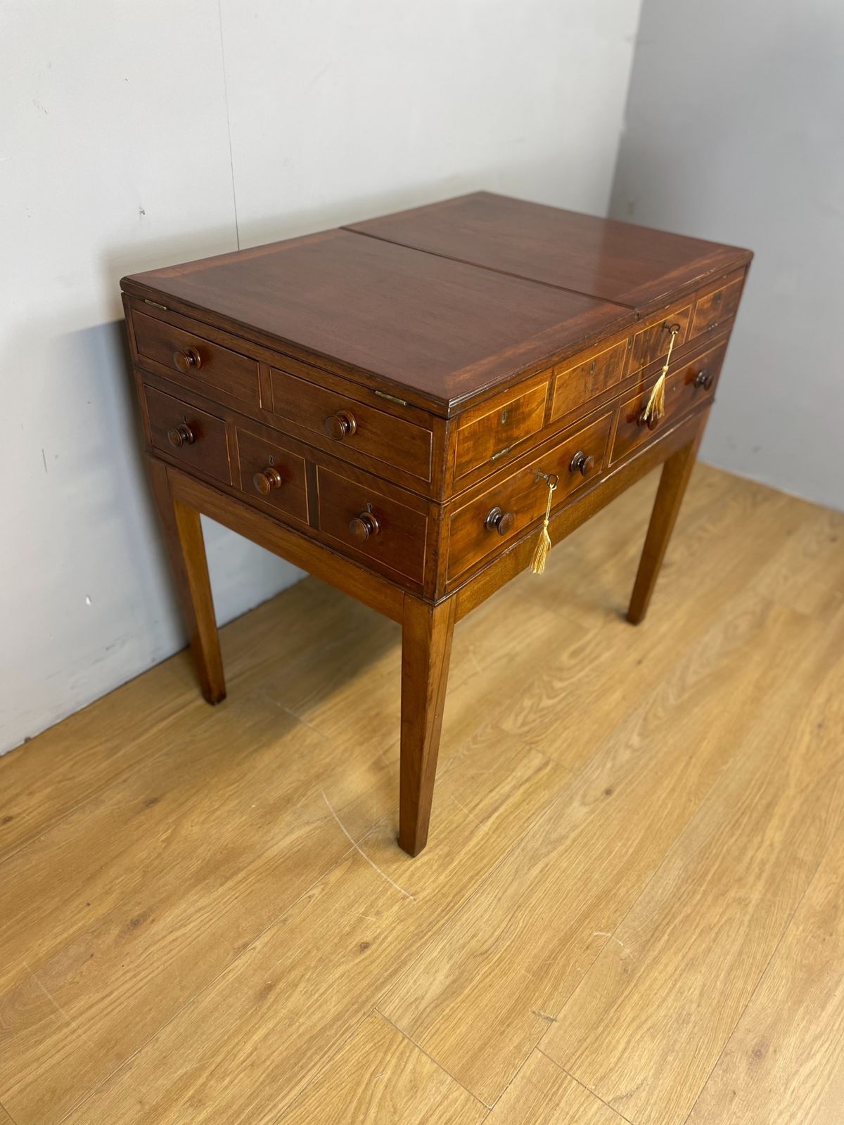 Late Georgian Inlaid Mahogany Folio Cabinet photo furniture