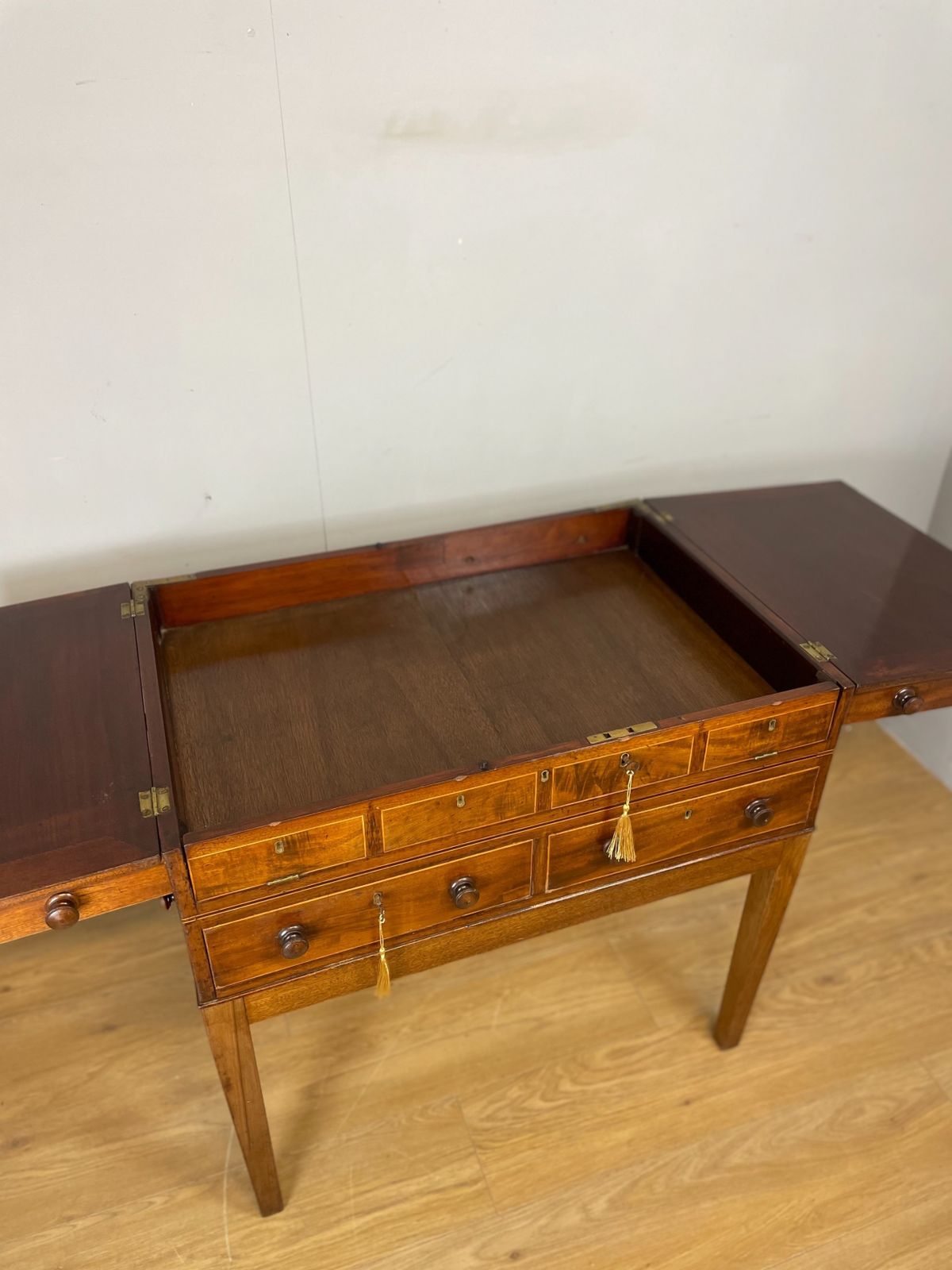 Late Georgian Inlaid Mahogany Folio Cabinet photo 895.0