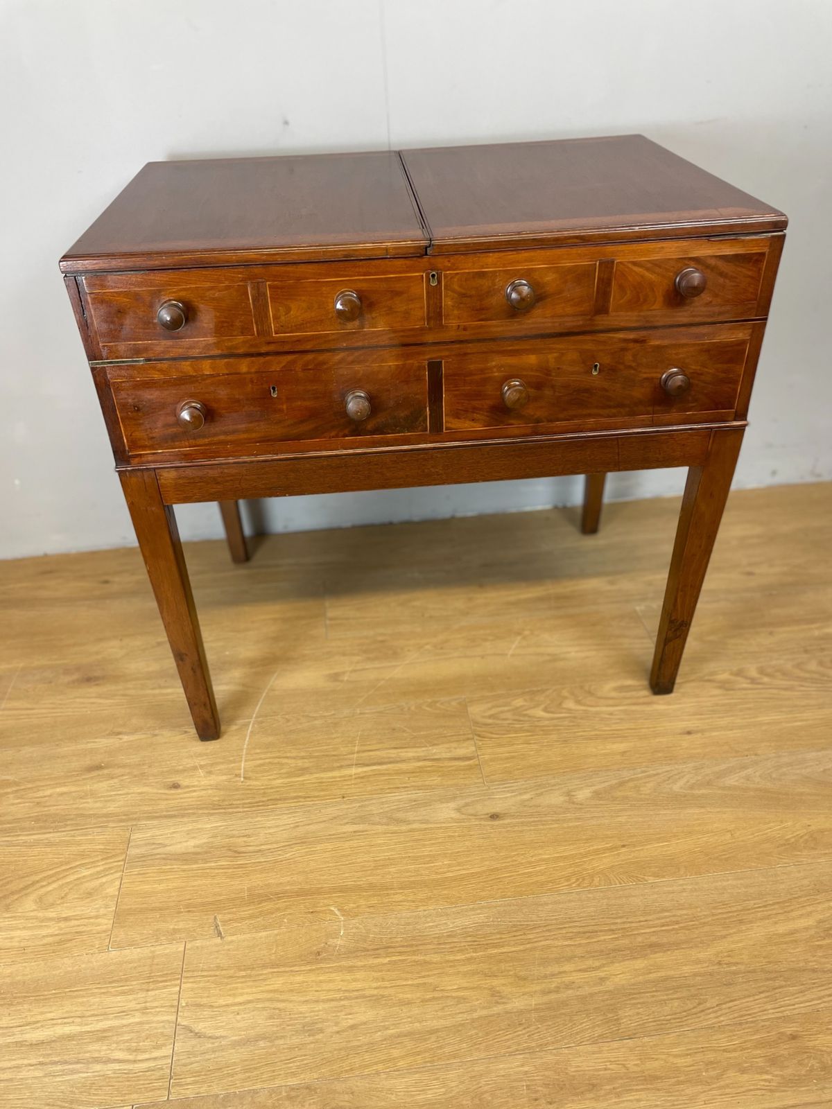Furniture Late Georgian Inlaid Mahogany Folio Cabinet photo