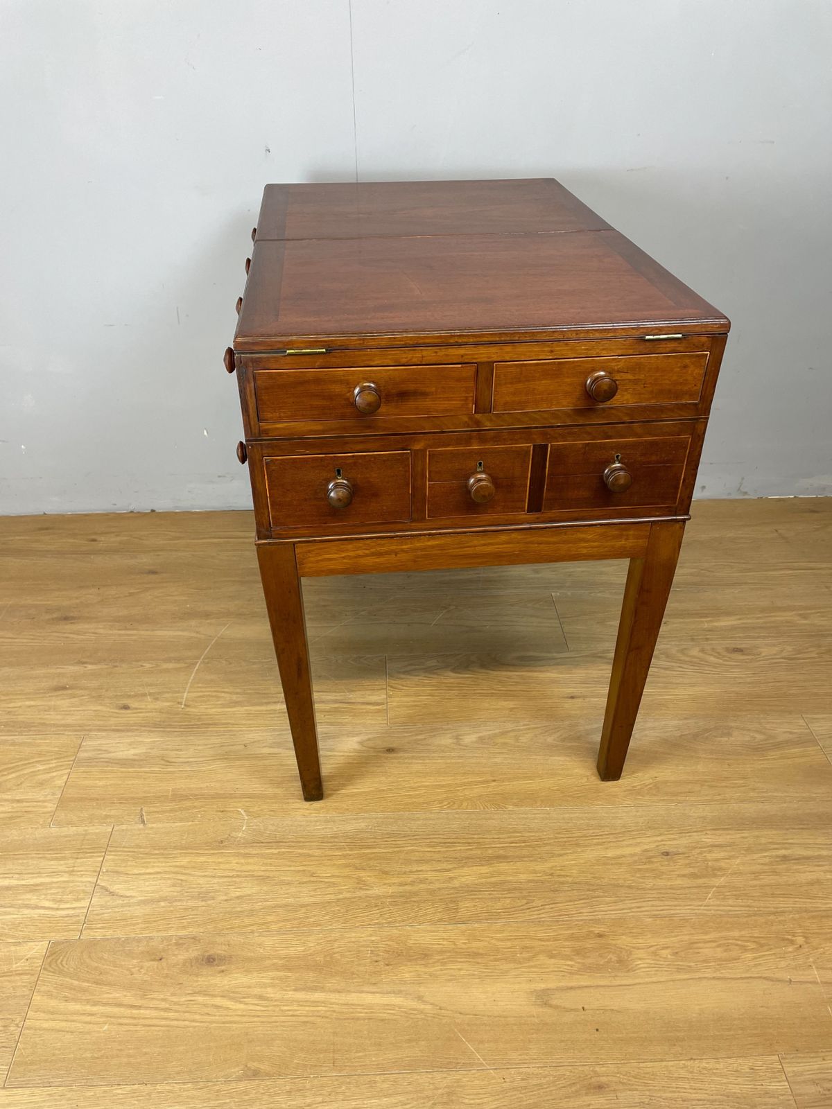 895.0 Late Georgian Inlaid Mahogany Folio Cabinet photo