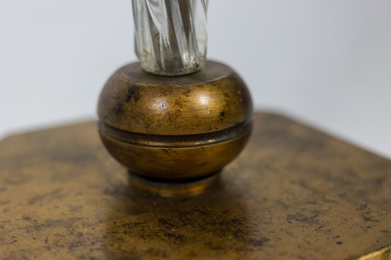 Maison Baguès, Floor Lamp In Glass And Gilded Metal, 1950s photo buy