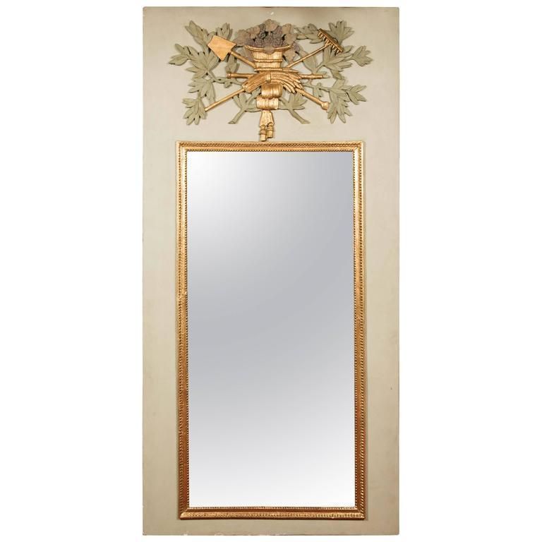 Large French Trumeau With Elements Of The 18th Century In Sculpted Wood