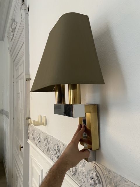 photo for sale Pair Of Sconces, Willy Rizzo For Lumica, Italy, 1970s