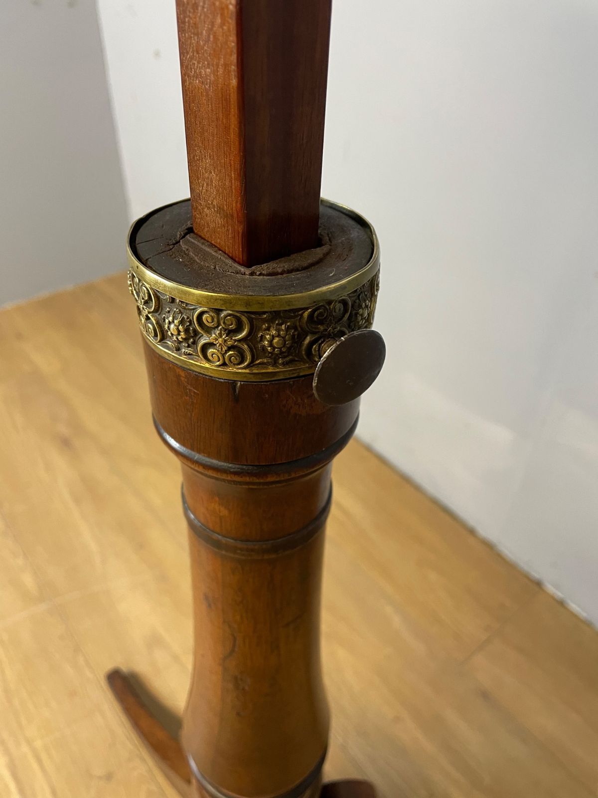 C19th Mahogany Duet Stand On Tripod Base photo vintage