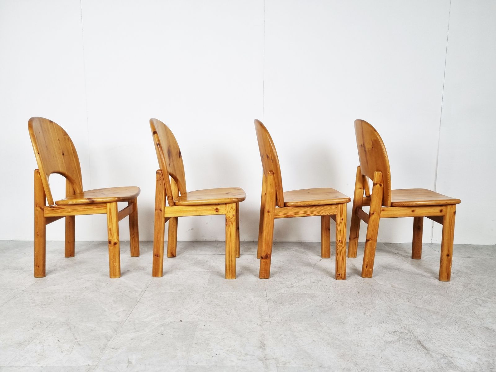 Rainer Daumiller Pine Wood Dining Chairs For Hirtshals Savvaerk   Set Of 4   1980s photo furniture