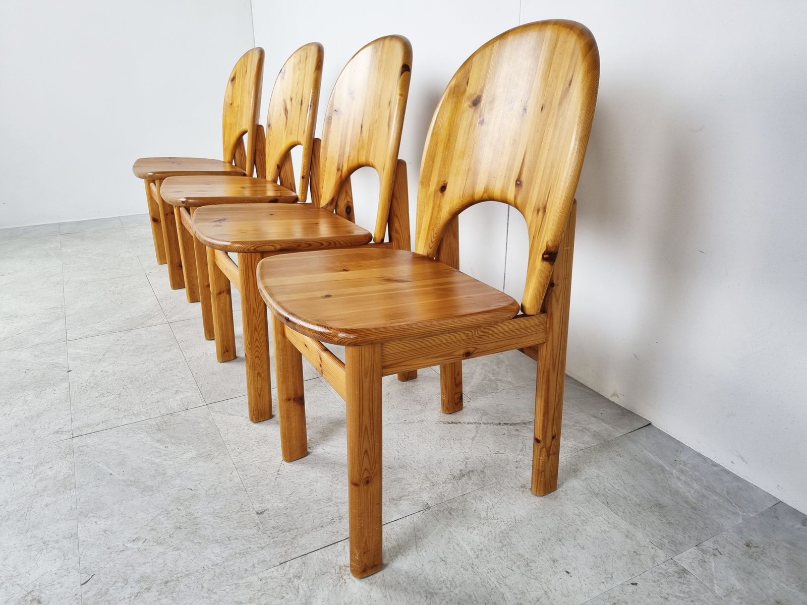Rainer Daumiller Pine Wood Dining Chairs For Hirtshals Savvaerk   Set Of 4   1980s photo Furniture
