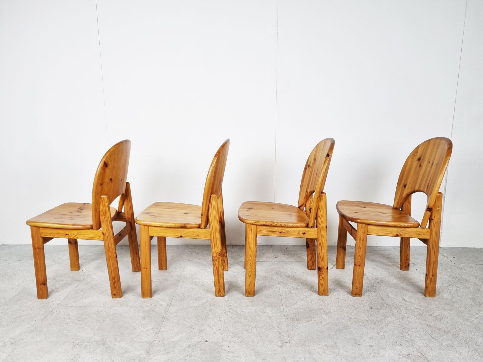 Rainer Daumiller Pine Wood Dining Chairs For Hirtshals Savvaerk   Set Of 4   1980s photo vinterior